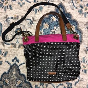 Fossil Polka Dot tote bag with cross-body strap